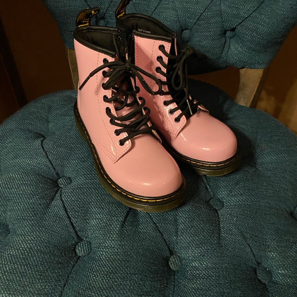 Dr. Martens Kids Pink Lace-Up Boots